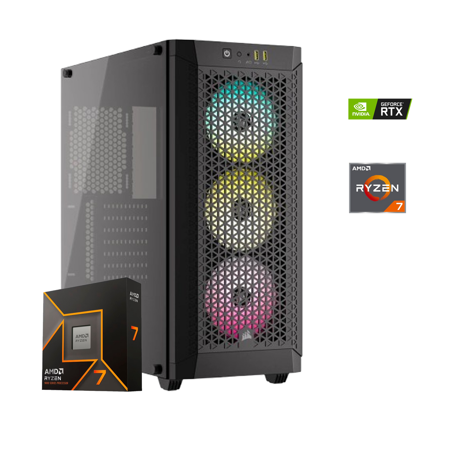 PC GAMER RYZEN 7 9700X / RTX 5070 12GB / 1TB SSD / 32GB RAM
