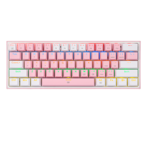 TECLADO MECÁNICO GAMER REDRAGON FIZZ RAINBOW K617R /ROSA BLANCO /INGLÉS
