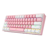 TECLADO MECÁNICO GAMER REDRAGON FIZZ RAINBOW K617R /ROSA BLANCO /INGLÉS