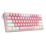 TECLADO MECÁNICO GAMER REDRAGON FIZZ RAINBOW K617R /ROSA BLANCO /INGLÉS