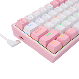 TECLADO MECÁNICO GAMER REDRAGON FIZZ RAINBOW K617R /ROSA BLANCO /INGLÉS