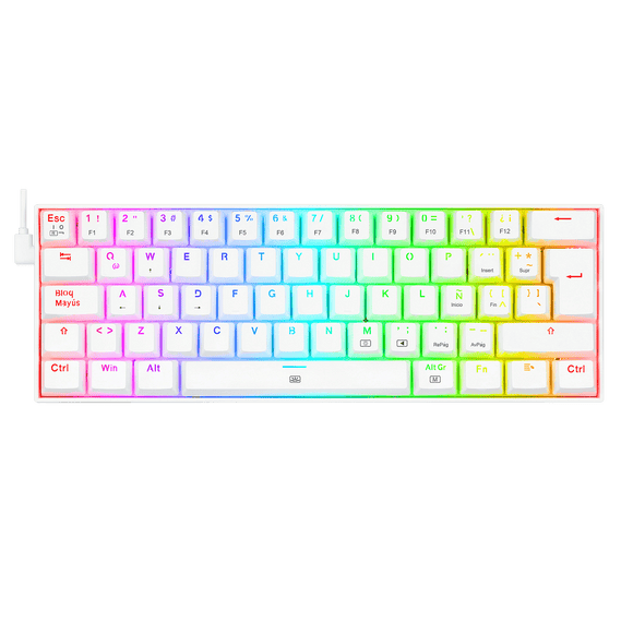 TECLADO MECÁNICO GAMER REDRAGON DRAGONBORN /K630 RGB /USB /SWITCH RED /COLOR BLANCO /ESPAÑOL