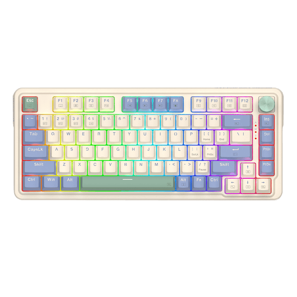 TECLADO MECÁNICO GAMER REDRAGON UCAL PRO K673CPG RGB PASTEL /TRIPLE CONECTIVIDAD /INGLES