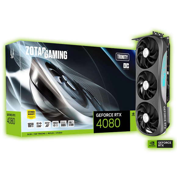 TARJETA DE VIDEO ZOTAC  RTX 4080 TRINITY OC 16GB  (ZT-D40810J-10P)